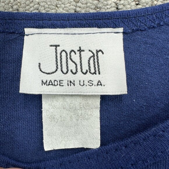 Jostar Top & Pants Set Vtg Womens XL Navy Blue Fish Star Pattern Short Sleeve. - Picture 6 of 10